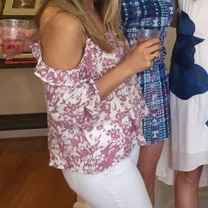 LUSH Floral Top - Cold Shoulder - Spaghetti Strap